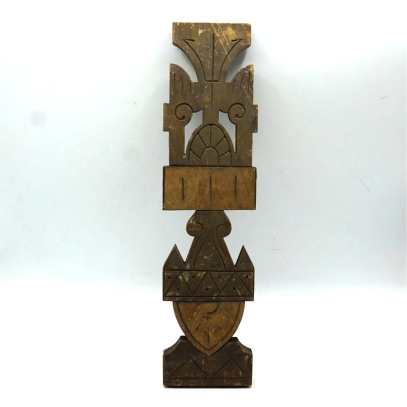 Hand Carved Wood Panel Design Element