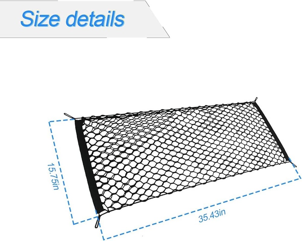 35.4"x15.8" Stretchable Car Cargo Net Adjustable Elastic Storage Net Trunk