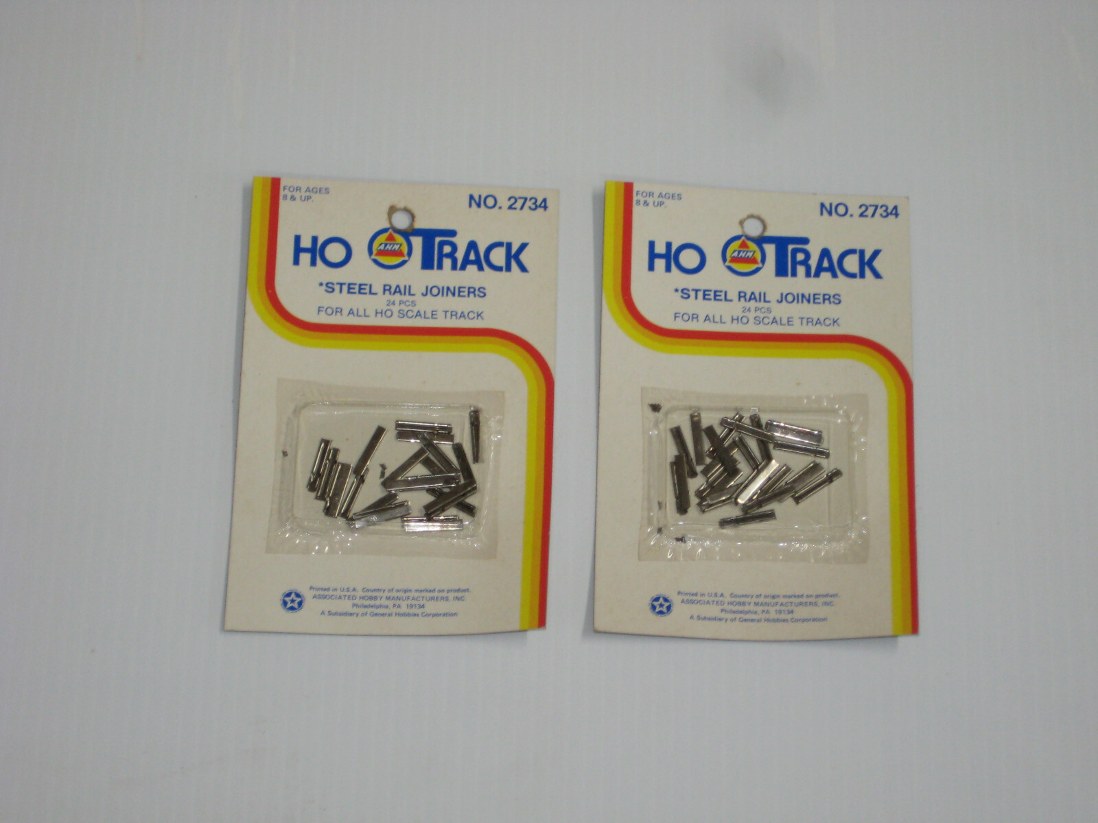 HO SCALE AHM STEEL RAIL JOINERS #2734 DOUBLE PACK