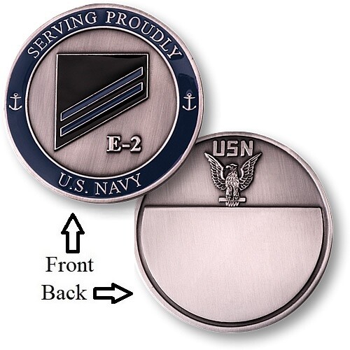 E2 = Constuctionman Apprentice ~ Seabee ~ CA ~ E-2 ~ U.S. Challenge Coins ~ Navy