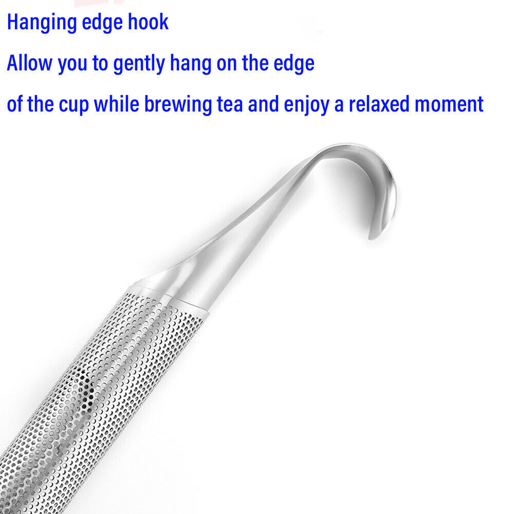 4/8PCS Stainless Tea Diffuser Tea Stick Strainer Tea Infuser Pipe w/Hook Handle