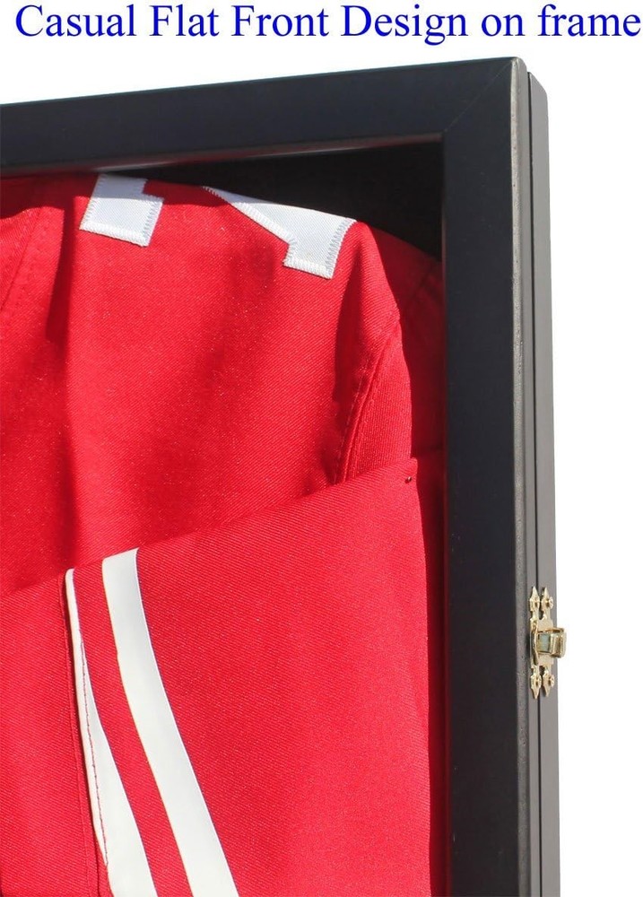 Jersey Display Frame Case Large Frames Shadow Box Lockable with UV Black