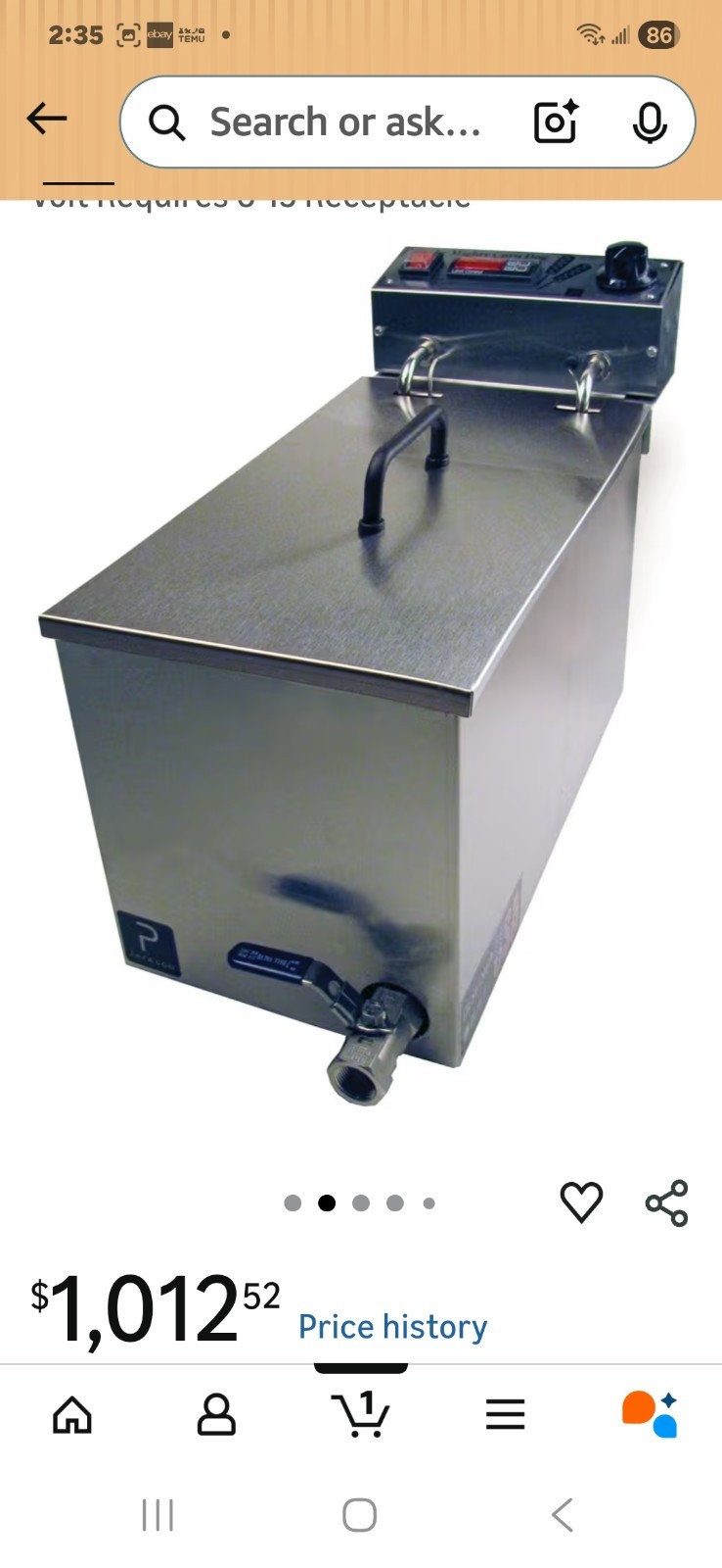 Paragon Mighty Corn Dog ParaFryer 3000 Countertop Electric Deep Fat Fryer 1 Pot