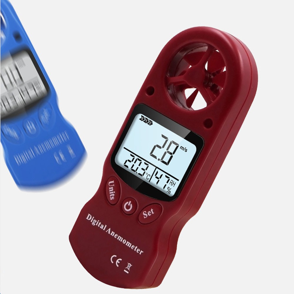Handheld Digital LCD Anemometer with Relative Humidity Wind Speed Meter Tool 1X