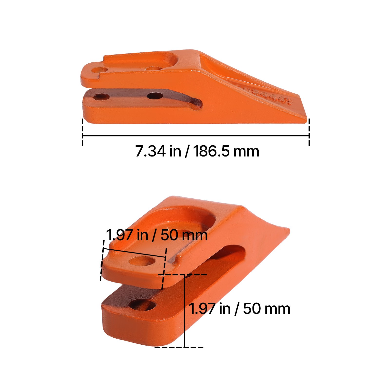 Uimoso 7 Pack Bucket Teeth 7.34" with Pins Excavator Backhoe Bucket Tooth Kit