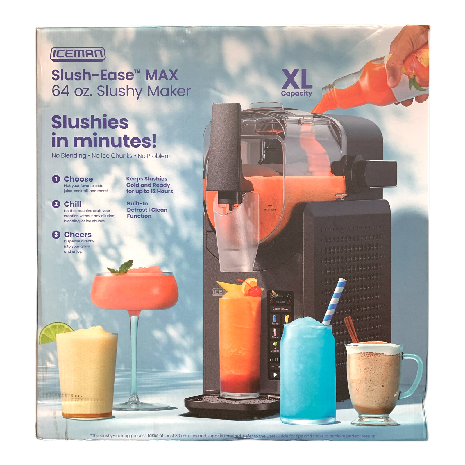Iceman Slush-Ease Slushy Maker with Customizable Thickness, 64oz, Black