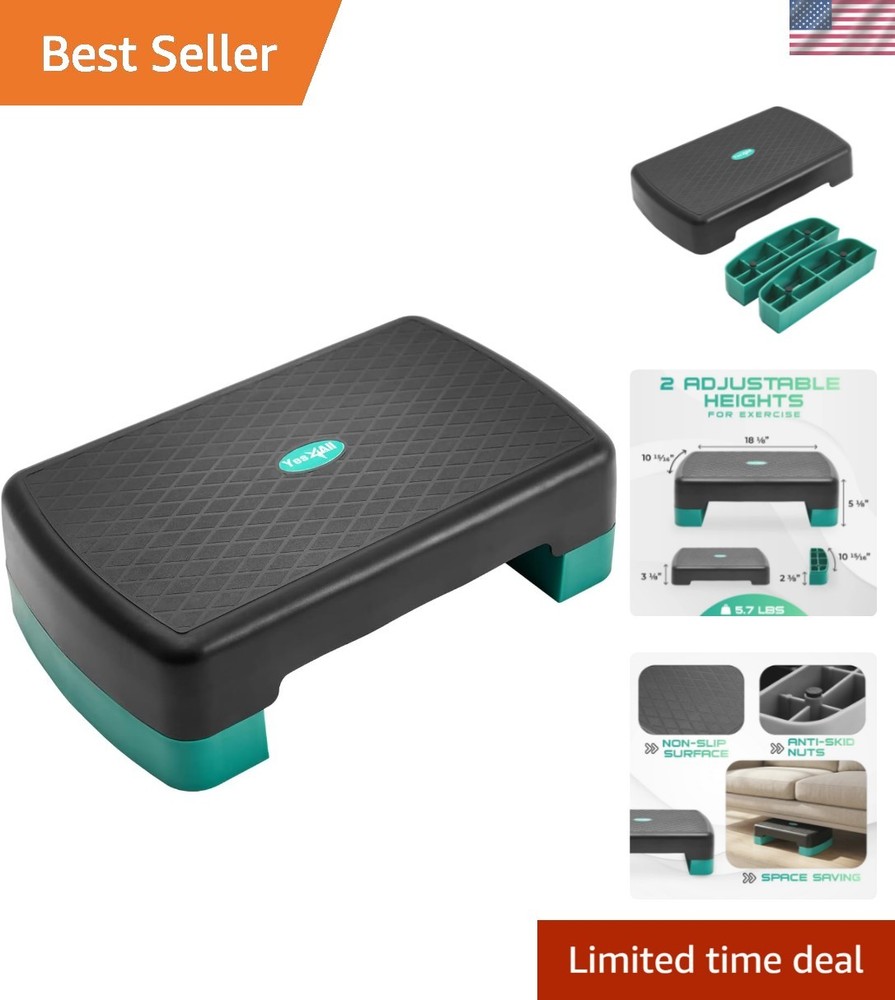Compact Aerobic Step Platform with Adjustable Risers for Ultimate Home Workouts