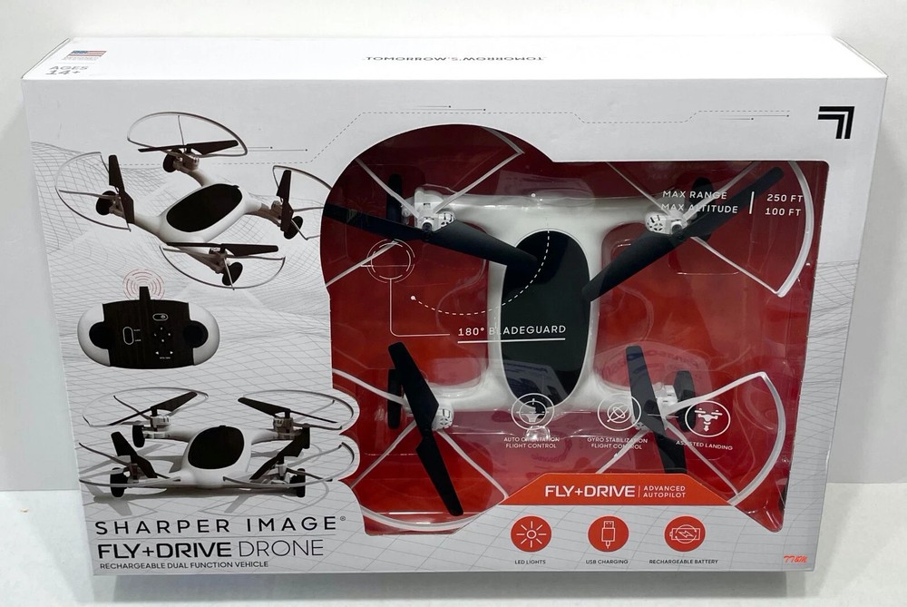 Sharper Image Fly+Drive Drone Rechargeable Dual Function Vehicle (NISB)