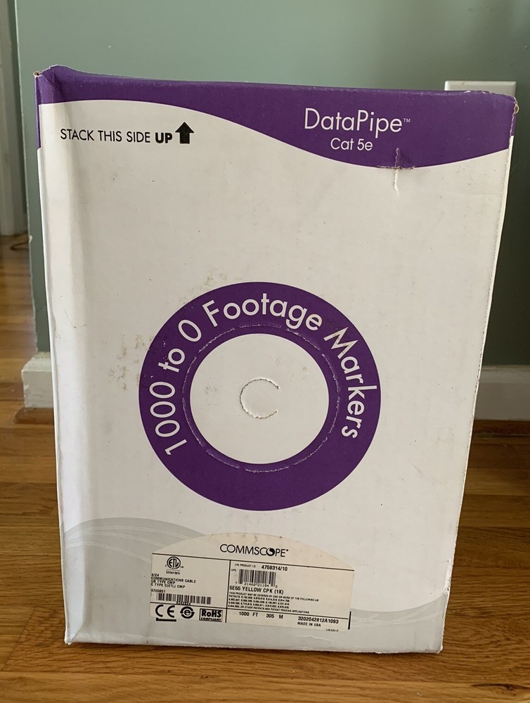 UNIPRISE COMMSCOPE DATAPIPE CAT 5E PLENUM CABLE (1000 FEET )