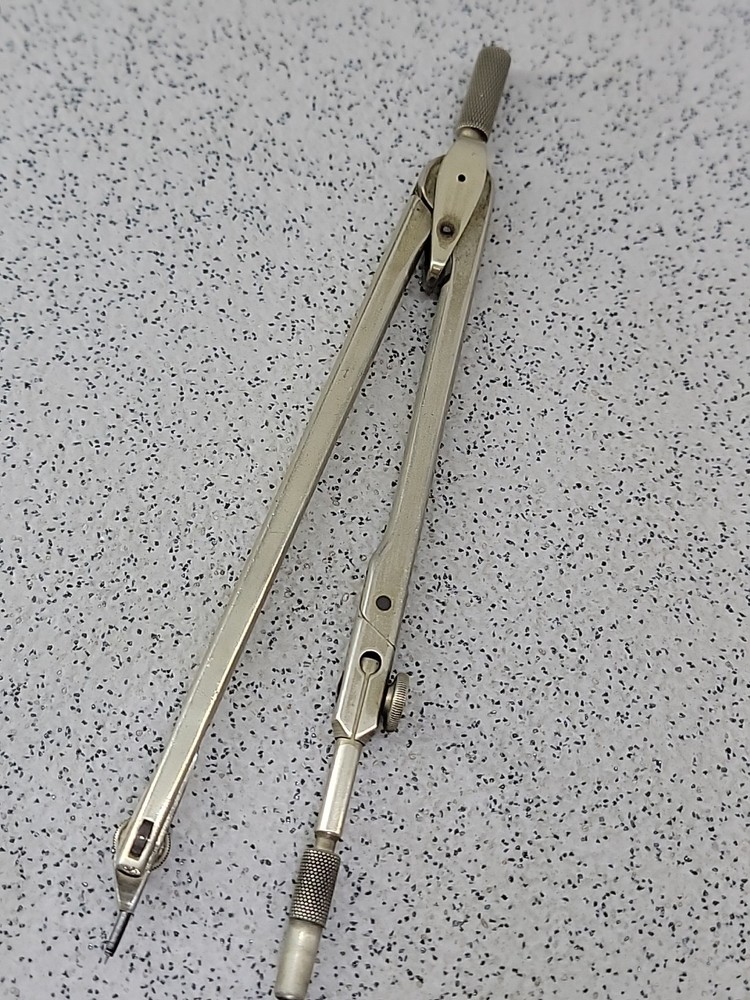 DOS Ltd Vintage Metal Compass Protractor Drawing Tool
