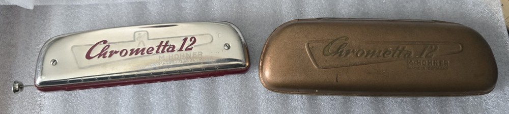 Hohner Chrometta 12 Chromatic Harmonica Key C Germany w/ Case Tested