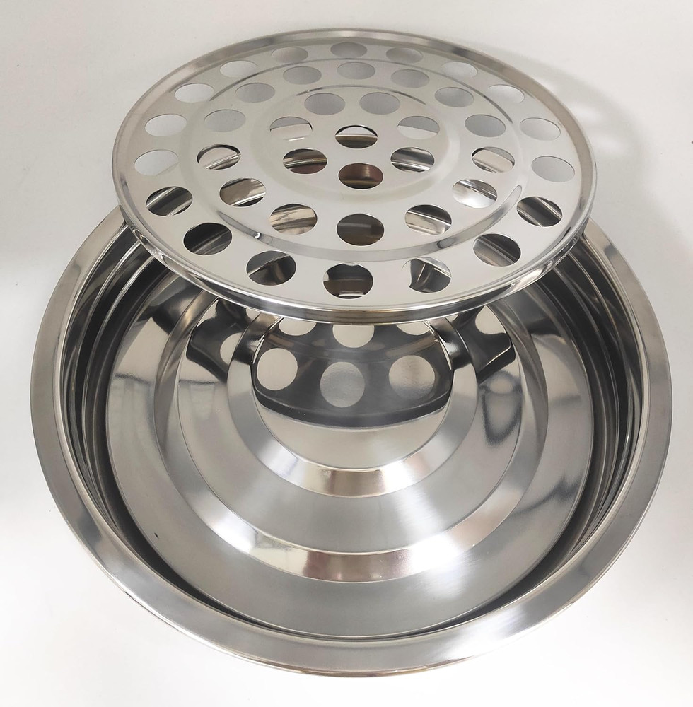 Stackable Silver Communion Tray with Cover for Church Service