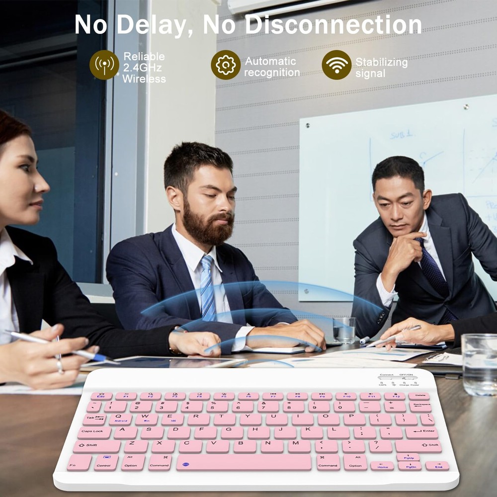 Teclado y Mouse Combo Inalámbrico Bluetooth Universal para Tableta iPad/Android