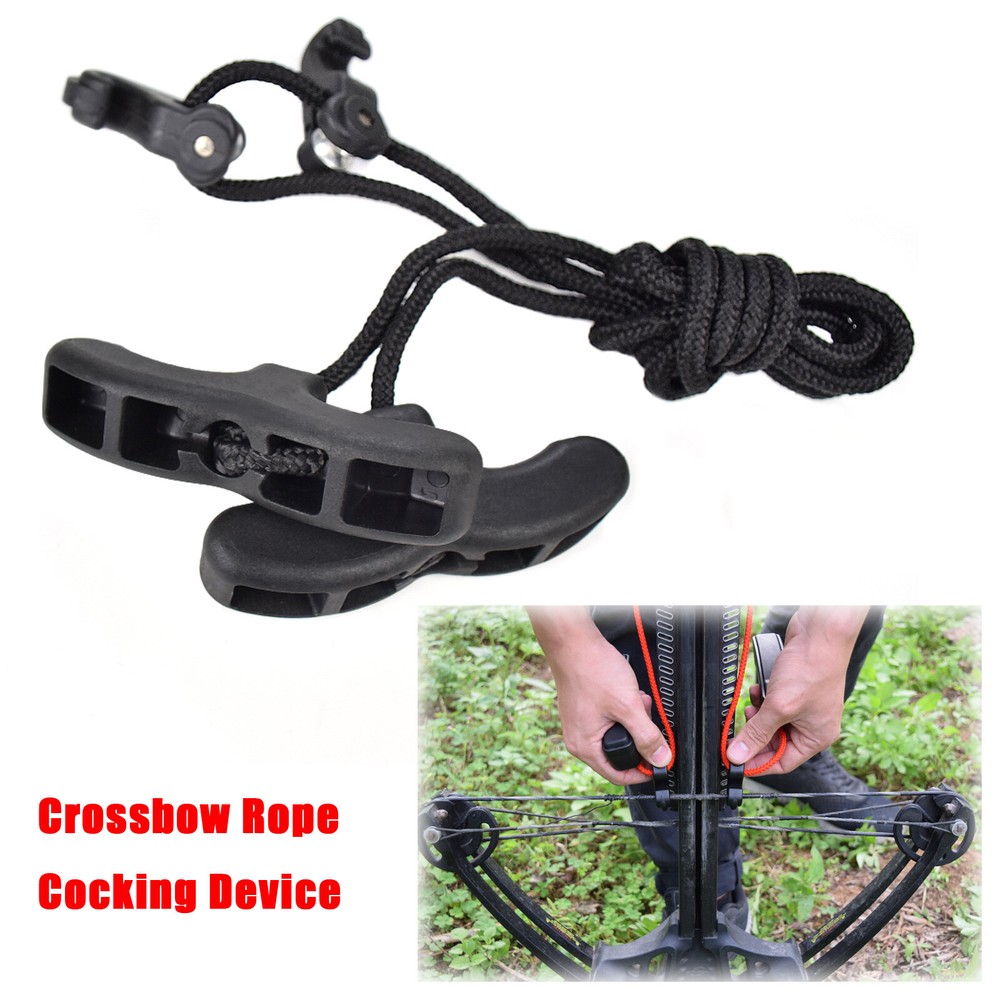 Crossbow Rope Cocking Device Cocker Ropes String Aid Archery Hunting Handle Tool
