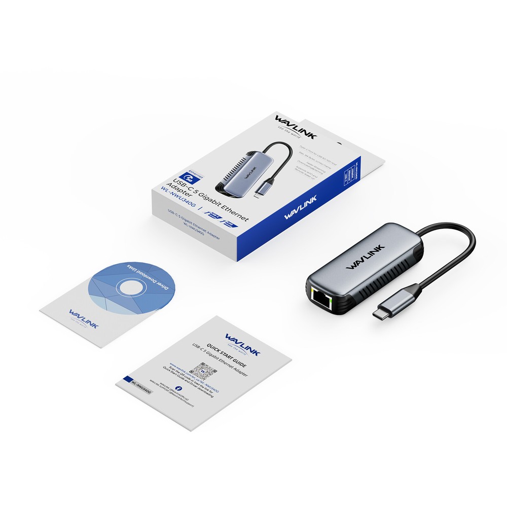 Thunderbolt 3/USB3.0 2-in-1 USB-C/USB-A 2.5G Ethernet Adapter Mac/Win/Linux Fast