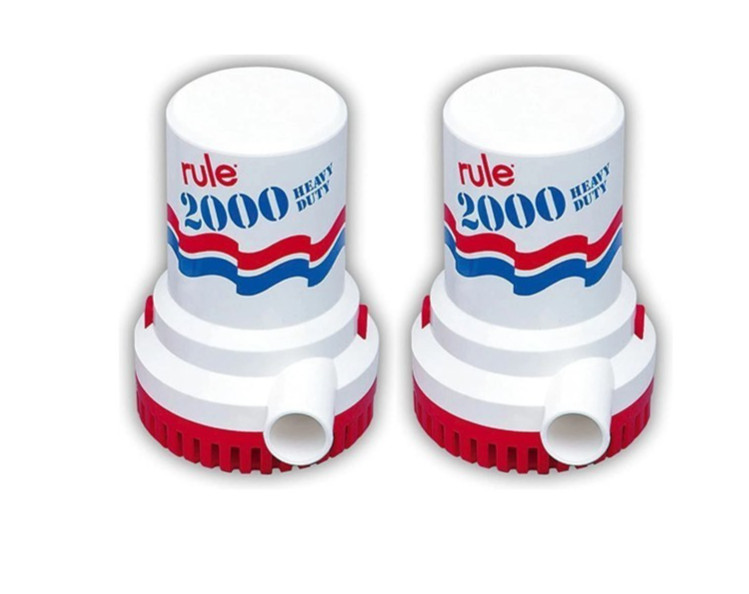 COMBO RULE 2000 GPH, 12 VOLT, BILGE PUMP Part # 10M, (PAIR),