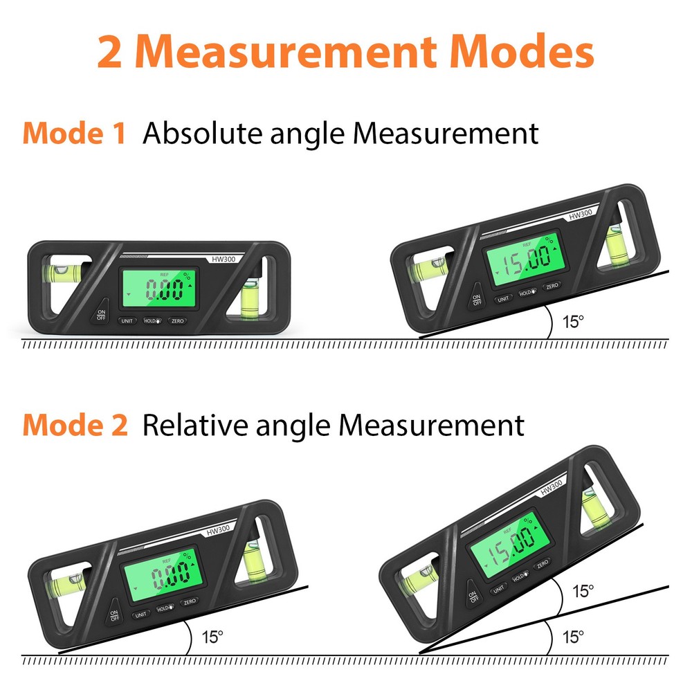 3 In 1 Neodymium Magnetic Base Digital Level Tool Inclinometer Protractor