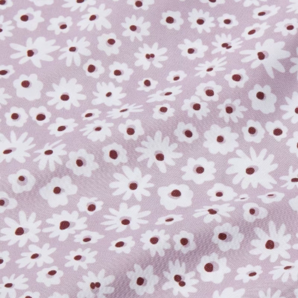 Full Printed Microfiber Sheet Set Light Purple Daisy: Botanical Pattern