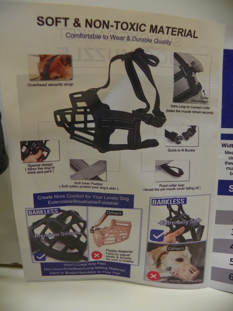 Barkless Silicone Basket Dog Muzzle size 2