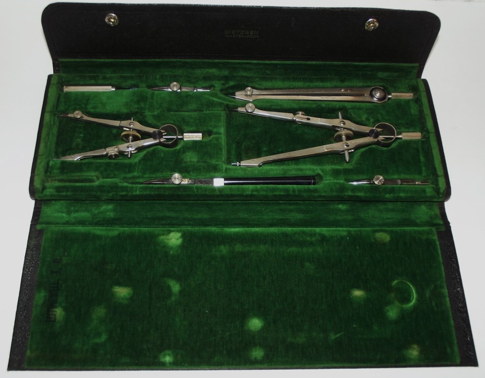 Vintage DIETZGEN Master Pro Engineering Drafting Set - Germany U.S. Zone
