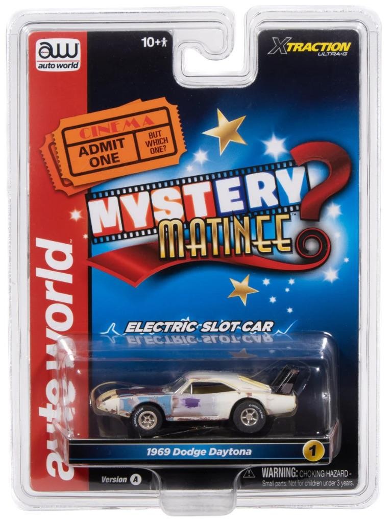 SC422-1W Auto World Xtraction 1969 Dodge Daytona Mystery Matinee HO Slot Car