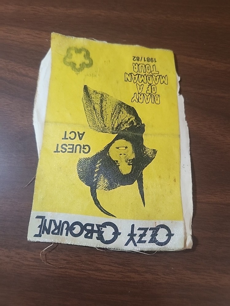 OZZY OSBOURNE Randy Rhoads 1981-82 Diary of a Madman Tour Backstage Pass yellow