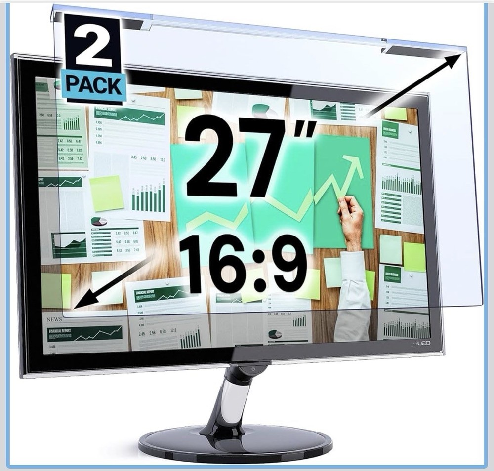 VINTEZ 27 inch [2 Pack] Blue Light Blocking Screen Protector for 16:9 Computer