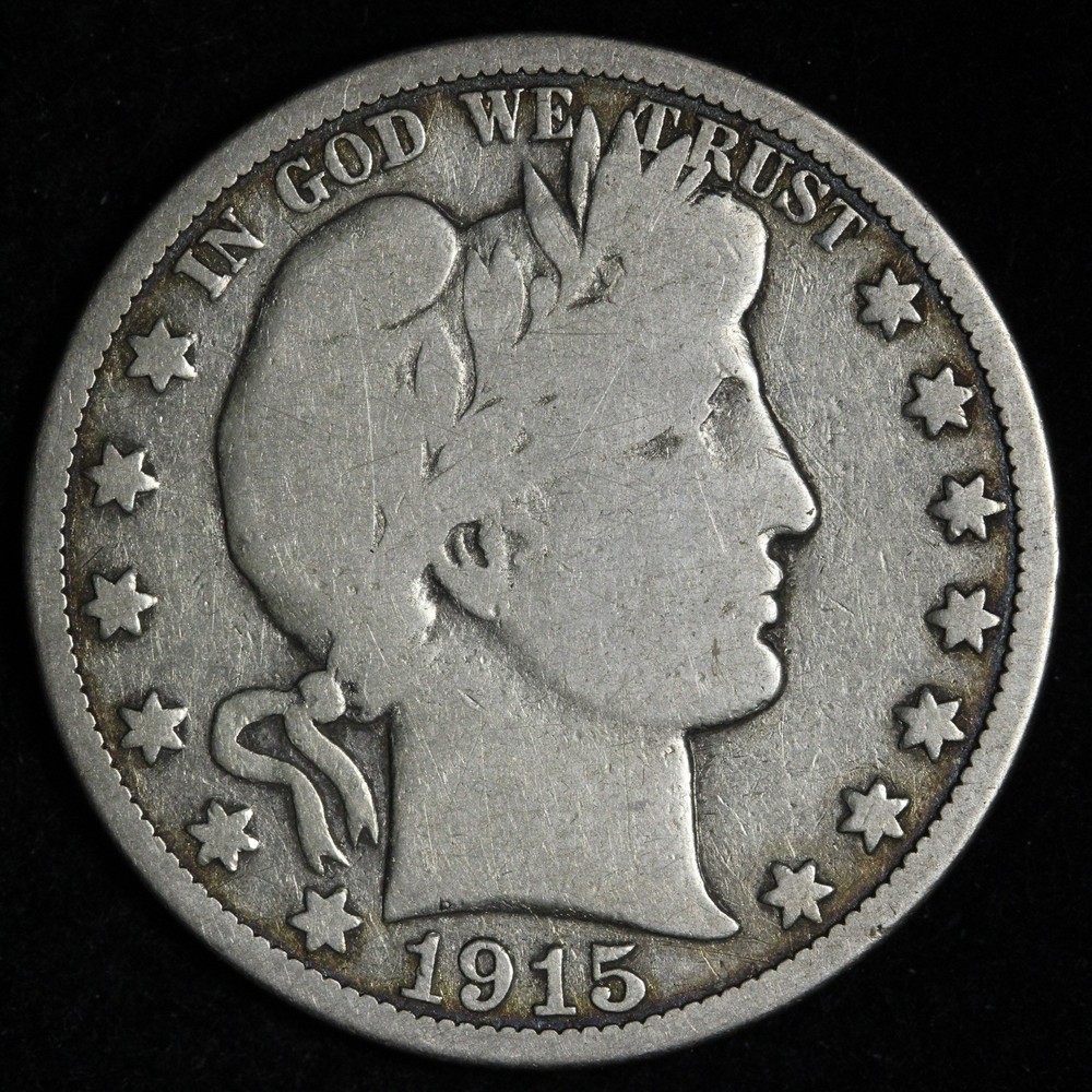 1915 Barber Silver Half Dollar VG E388 DSRFI