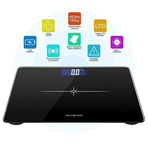 Extra-Wide Digital Bathroom Scale 3 Inch LCD 400lb Capacity Step-on Technology