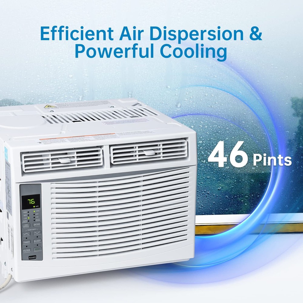 6000 BTU Window Air Conditioner with WiFi Remote & App Control & Timer Function