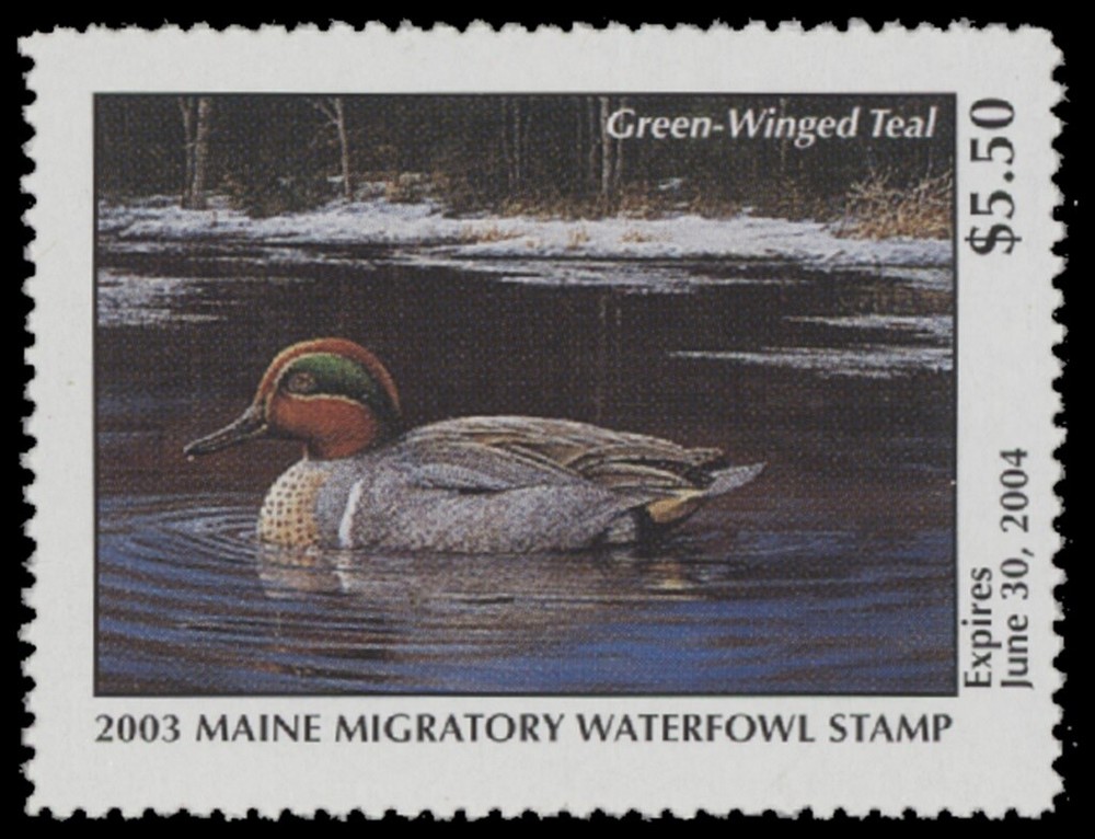 2003  Maine State Duck Stamp Mint Never Hinged. Original Gum