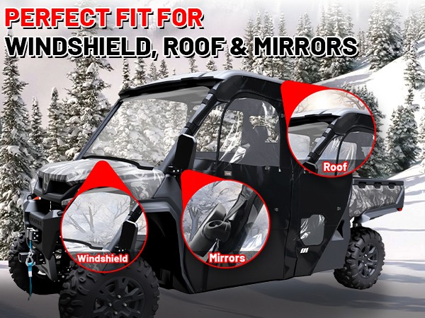 Zipper Soft Cab Enclosure Doors Side Window for CFMOTO UForce 1000 XL 2022-2025