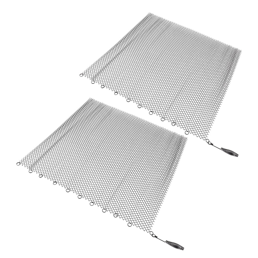 2 Panel Fireplace Mesh Screen Curtain Durable Safety Hanging Replacement Screens