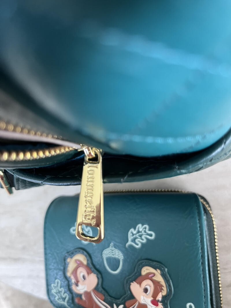 Loungefly Disney Chip & Dale Quilted Backpack & Wallet Set NEW