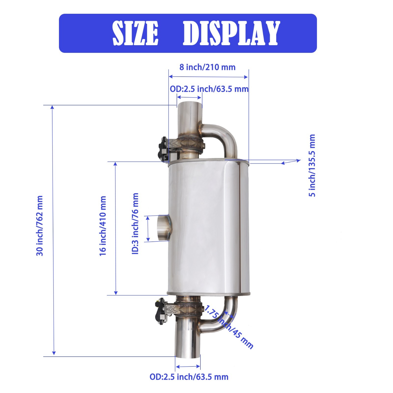 Electronic Valved Exhaust Muffler 2.5"T-Style w/ Dual Valves and Controller Uni