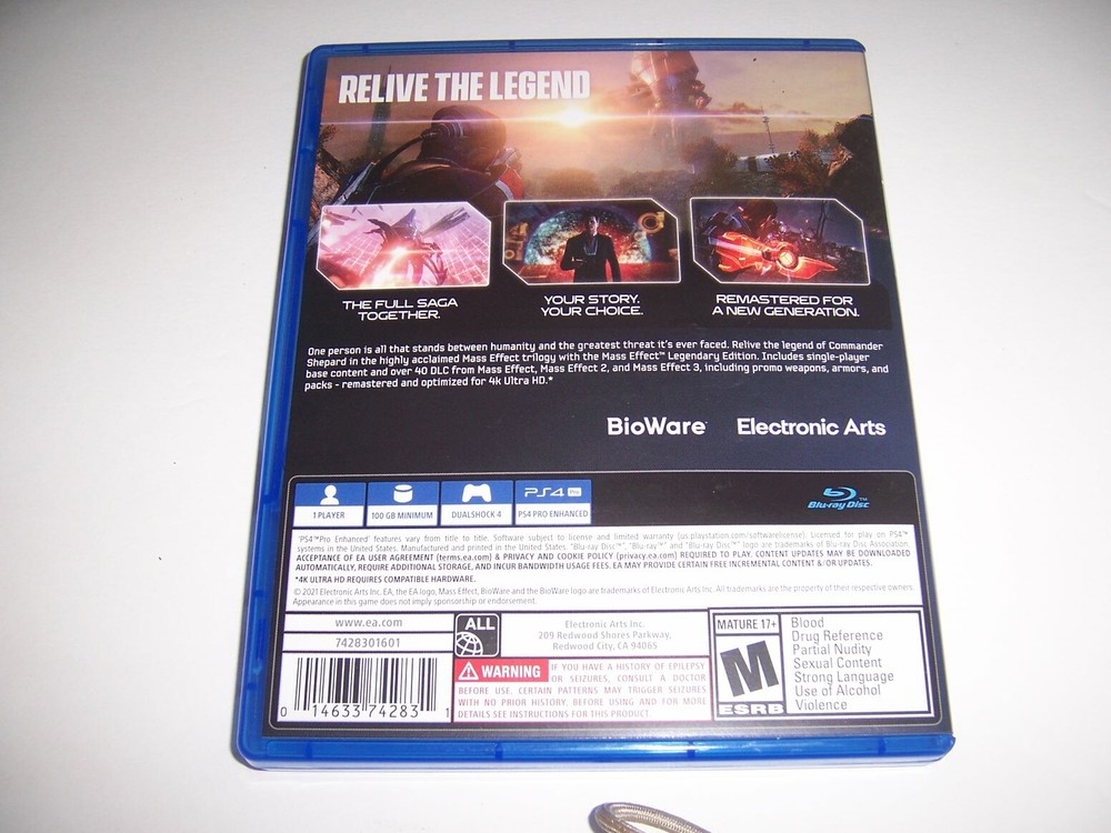 Replacement Authentic Box Case PlayStation 4 PS4 Mass Effect Legendary Edition