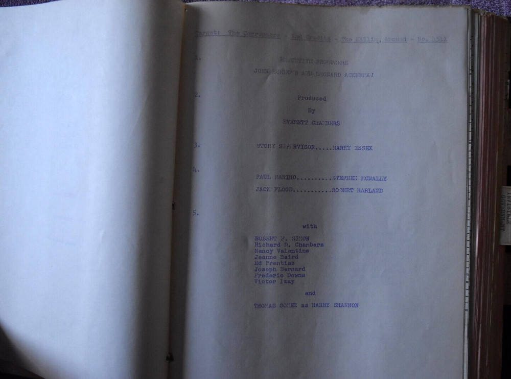 1961-2 " Target: The Corruptors " Original Screenplay Scripts.