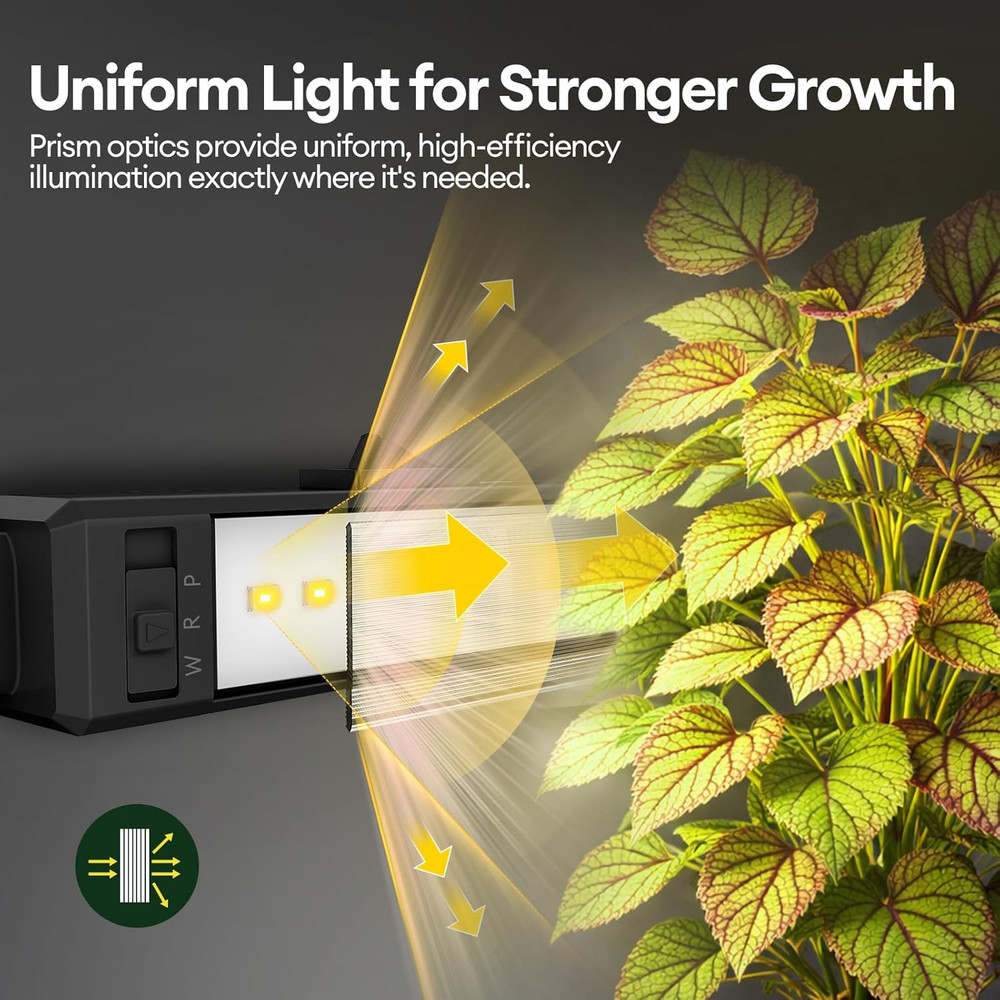 T5 LED Grow Light Strips 2Ft, Full Spectrum, Timer & Dimming, 4-Pack