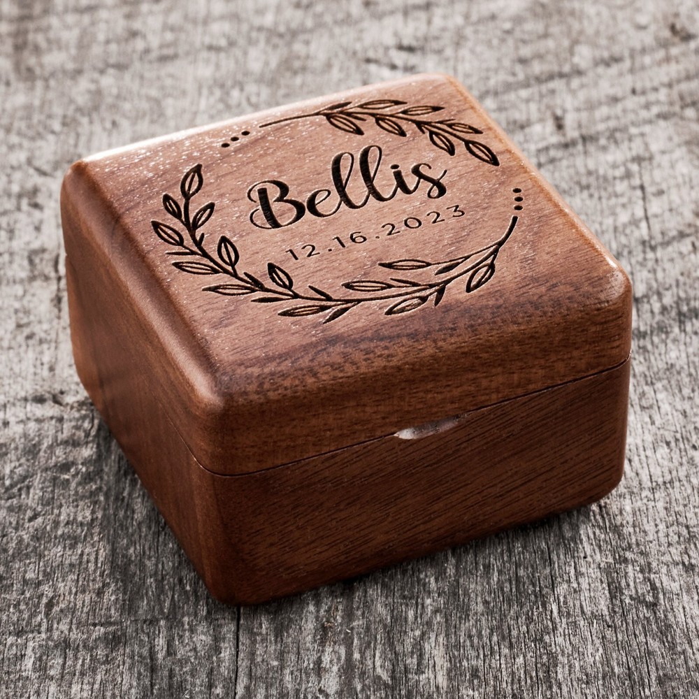 Customized Wedding Ring Box, Wooden Ring Box Proposal Ring Box Wedding Ring Box