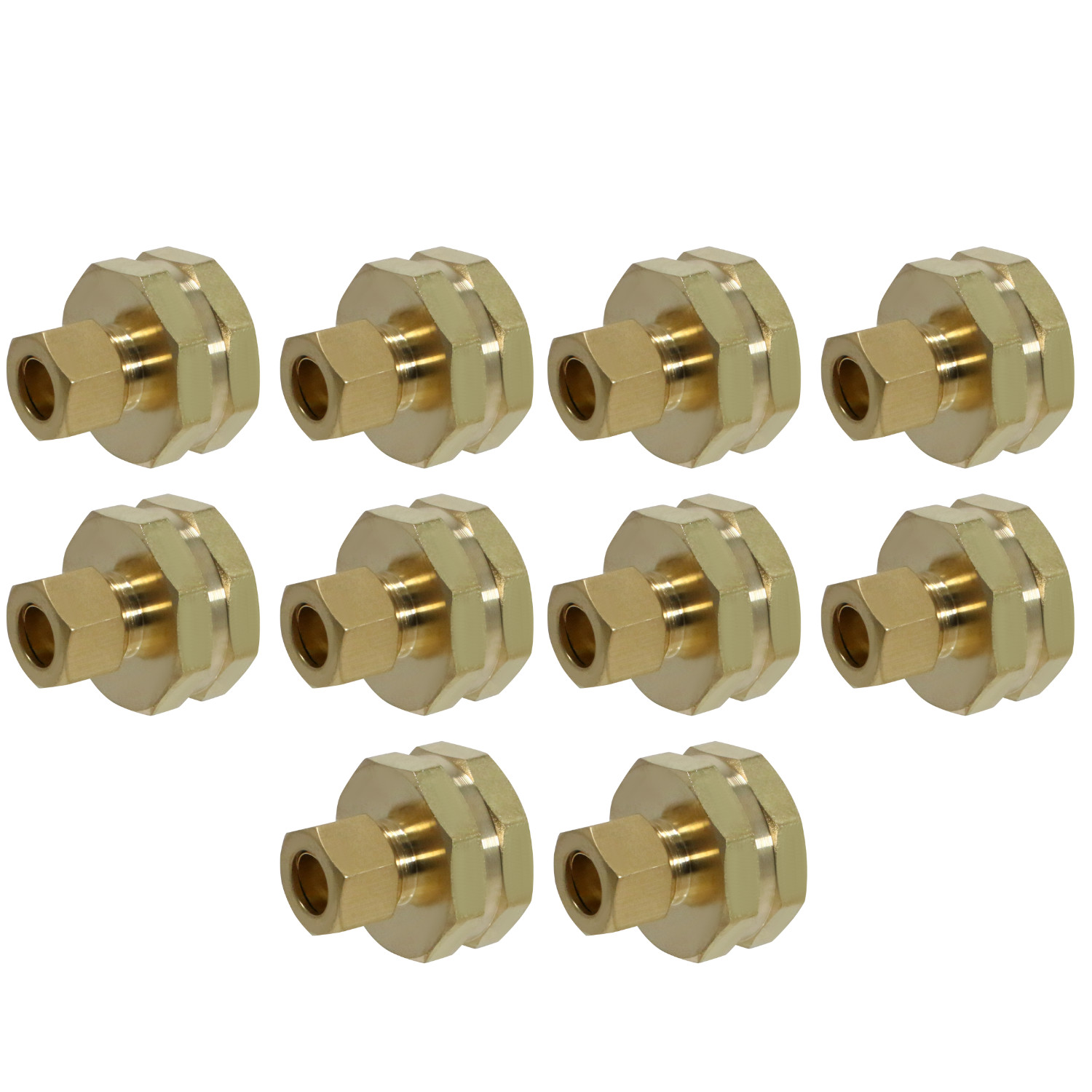 10 Pack XFITTING 3/8" OD Comp. X 3/4" FHT Garden Hose Threaded Female Adapter