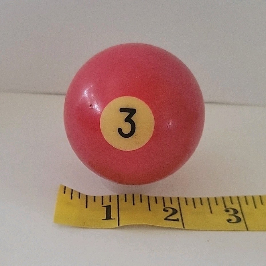 Vintage No. 3 Solid Red Pool Ball Billiard 2" Replacement (I)