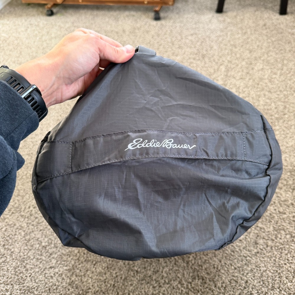 Eddie Bauer Stowaway Packable 45L Duffel Bag Ripstop 45L Gray EUC