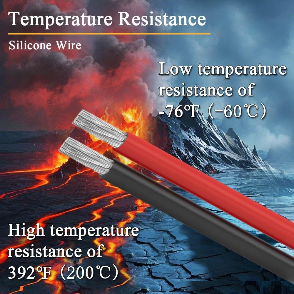 Jumper Cables with Adapter Compatible with Dewalt 20V Battery, 1.3FT 8AWG..