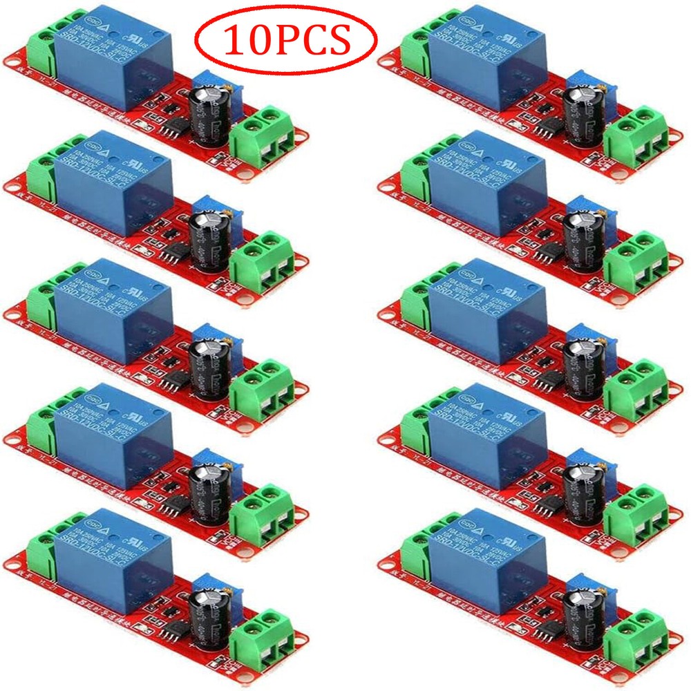 10pcs DC 12V Delay Relay Shield NE555 Timer Switch Adjustable Module US Stock