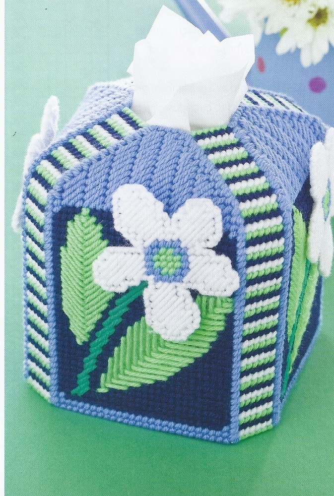 **DAISIES TISSUE COVER TO STITCH**PATTERN ONLY*PLASTIC CANVAS PATTERN**