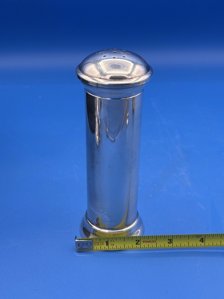 Vintage GARANTITO ACCIAIO Silver Plate Salt Shaker & Pepper Grinder Mill Set