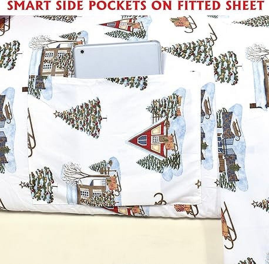 Holiday Pattern Microfiber Wrinkle & Fade Resistant 6-Piece Bedding Set Twin