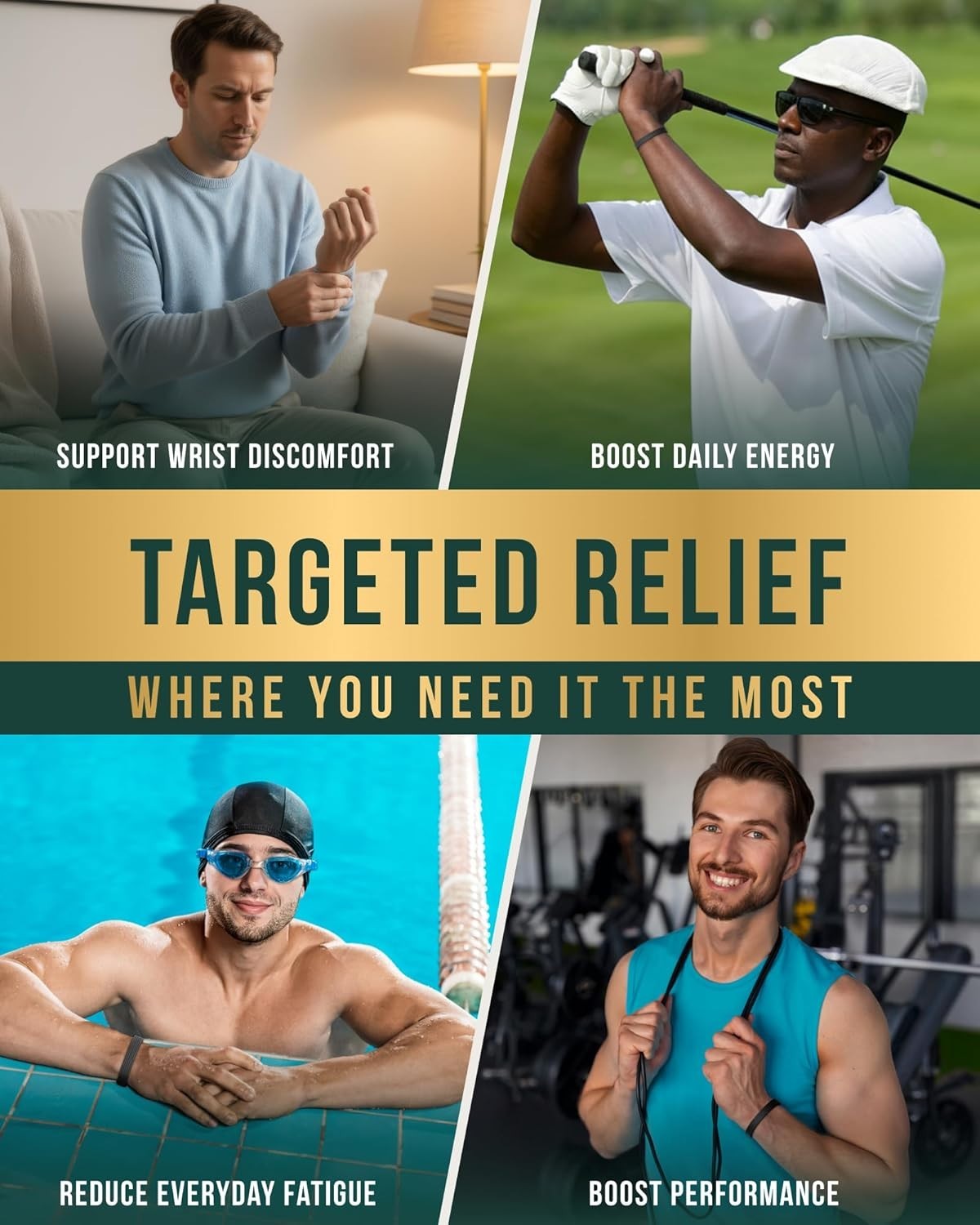 MagnetRX® Magnetic Sports Bracelet for Men Ultra Strength Magnetic for Unisex