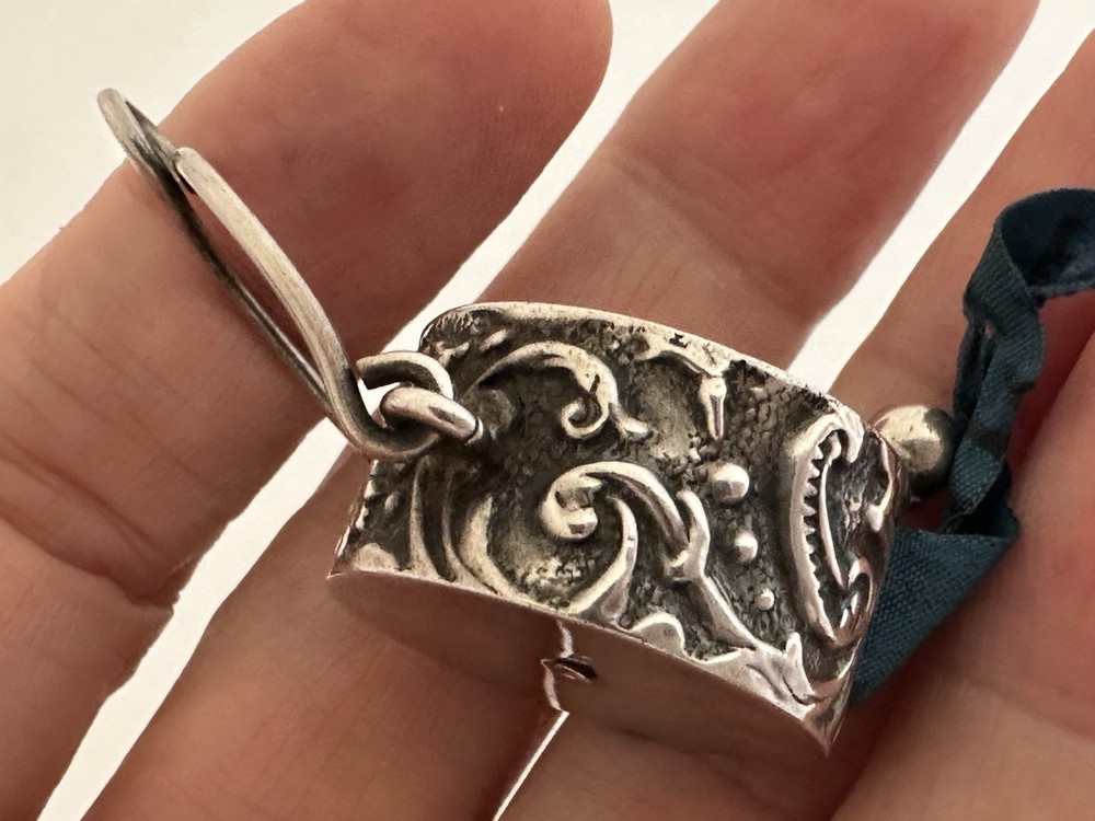 Victorian Solid Silver Chatelaine Tape Measure Lawrence Emanuel c.1900