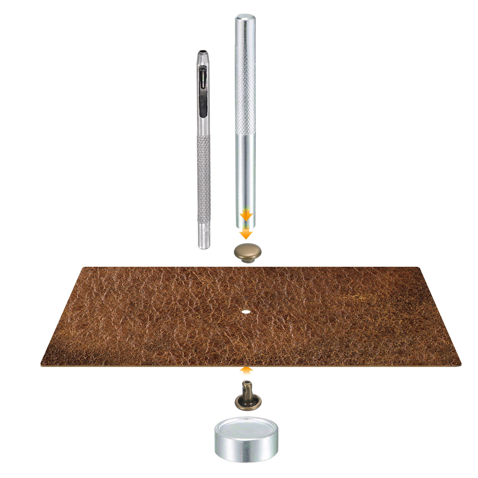 100 Sets Leather Rivets 6x6mm Double Cap Rivets Bronze